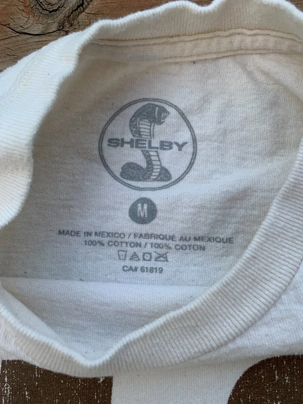 Shelby Mustang GT 350 T Shirt Mens Medium Tan Logo Classic Ford Car Racing
